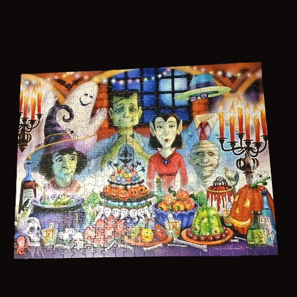 Vermont Christmas Company Monster Banquet Jigsaw Puzzle, 550 Pieces - Picture 2 of 3